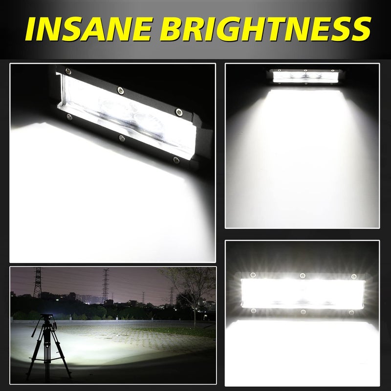 AKD Part Slim LED Light Bar 5 Inch, AKD Part 72W Spot Flood Combo Small LED Pods Off Road Driving Lights Mini LED Light Bar Slim Work Lights for Trucks Motorcycle UTV ATV SUV Dirt Bike Lawn Mower - Image 4